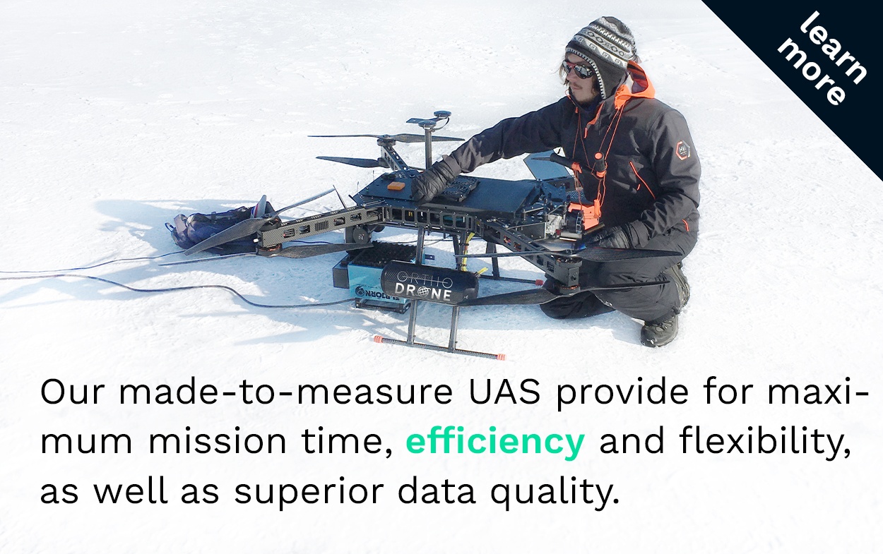 Our made-to-measure UAS provide for maximum mission time, efficiency and flexibility, as well as superior data quality.
