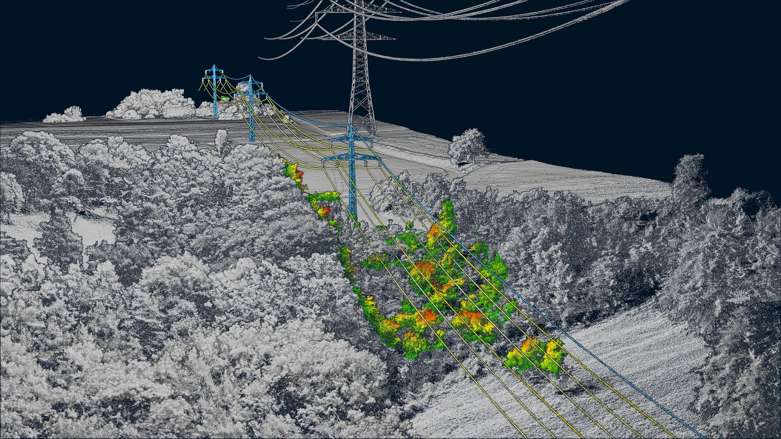 ULS point cloud of Powerline Survey and Vegetation Analysis